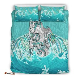 Maori Manaia The Blue Sea Bedding Set, Turquoise