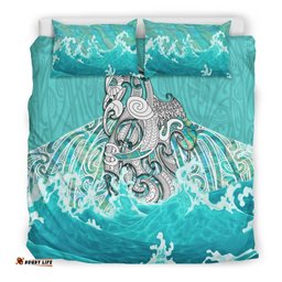 Maori Manaia The Blue Sea Bedding Set, Turquoise