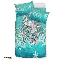 Maori Manaia The Blue Sea Bedding Set, Turquoise