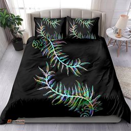 New Zealand Bedding Set Aotearoa Silver Fern Mixed Papua Shell Green Vibe