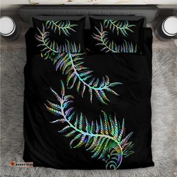 New Zealand Bedding Set Aotearoa Silver Fern Mixed Papua Shell Green Vibe