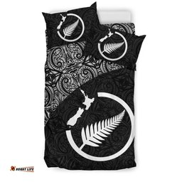 New Zealand Bedding Set Map Silver Fern