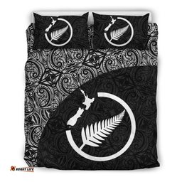 New Zealand Bedding Set Map Silver Fern
