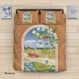 New Zealand Bedding Set, Silvereye Bird Duvet Cover And Pillow Case