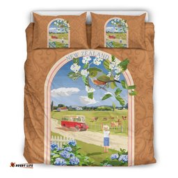 New Zealand Bedding Set, Silvereye Bird Duvet Cover And Pillow Case