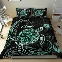 Polynesian Bedding Set Turtle Mix Hibiscus Turquoise