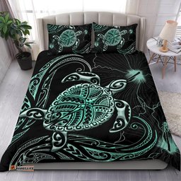 Polynesian Bedding Set Turtle Mix Hibiscus Turquoise