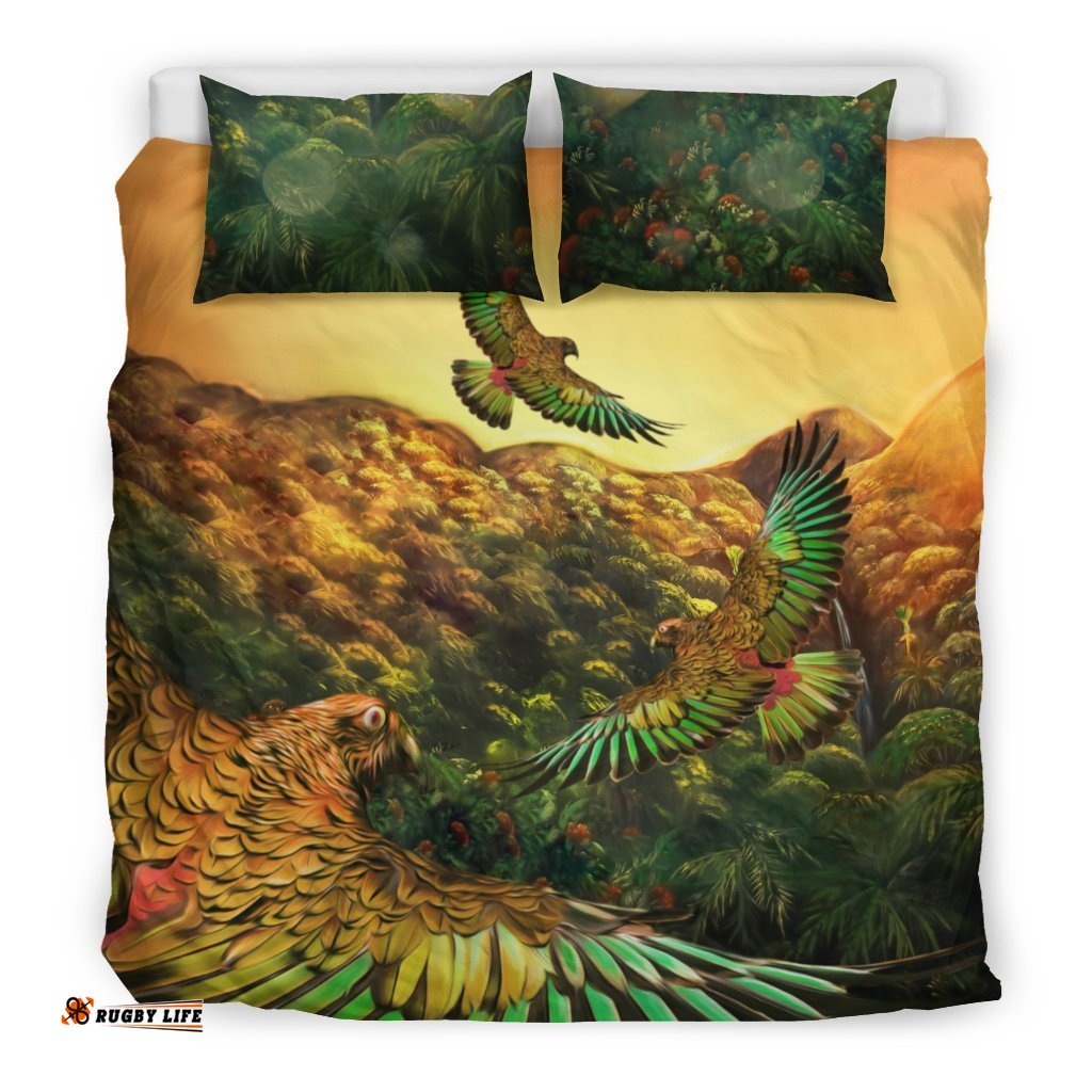 New Zealand Bedding Set, Kea Bird Duvet Cover And Pillow Case