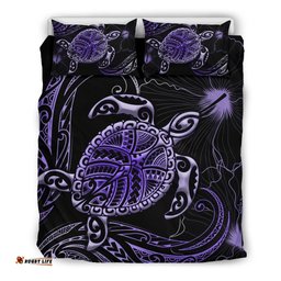 Polynesian Bedding Set Turtle Mix Hibiscus Purple