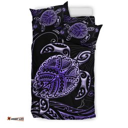 Polynesian Bedding Set Turtle Mix Hibiscus Purple
