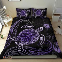 Polynesian Bedding Set Turtle Mix Hibiscus Purple