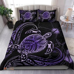 Polynesian Bedding Set Turtle Mix Hibiscus Purple