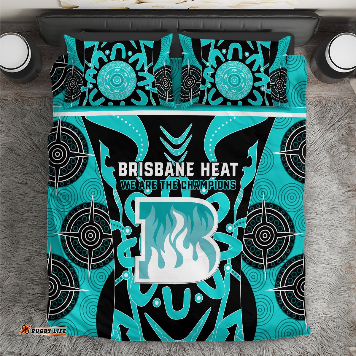 Brisbane Heat Bedding Set We Are The Champions Aboriginal Art