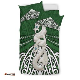 Maori Moko Tattoo Bedding Set, Manaia Pounamu