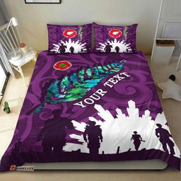 Custom New Zealand ANZAC Walking In The Sun Purple Bedding Set