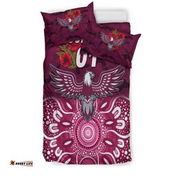 Custom Personalised Manly Warringah Sea Eagles ANZAC 2022 Bedding Set Indigenous Vibes