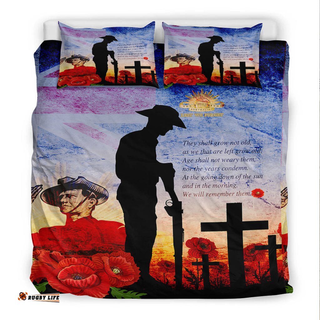 ANZAC Day Australia Soldier We Will Rememer Them Bedding Set