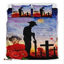 ANZAC Day Australia Soldier We Will Rememer Them Bedding Set