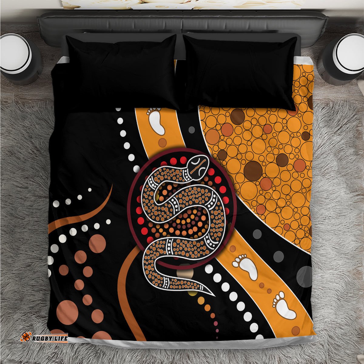Aboriginal Snake Pattern Dot Art Bedding Set TS04