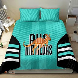 Australia Soccer Bedding Set Go Matildas Dynamic Turquoise