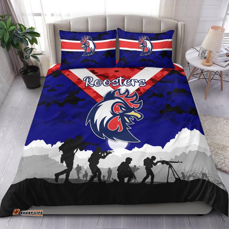 Sydney Roosters ANZAC 2022 Bedding Set Simple Style Blue