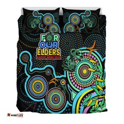 NAIDOC Week 2023 Bedding Set Indigenous Tribal Ver.02 Aqua