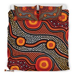 Aboriginal Bedding Set Landscape Circle Dot Painting Art