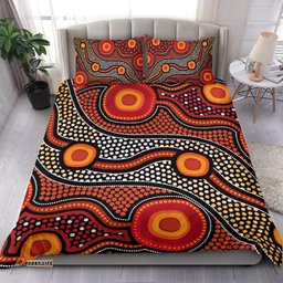 Aboriginal Bedding Set Landscape Circle Dot Painting Art