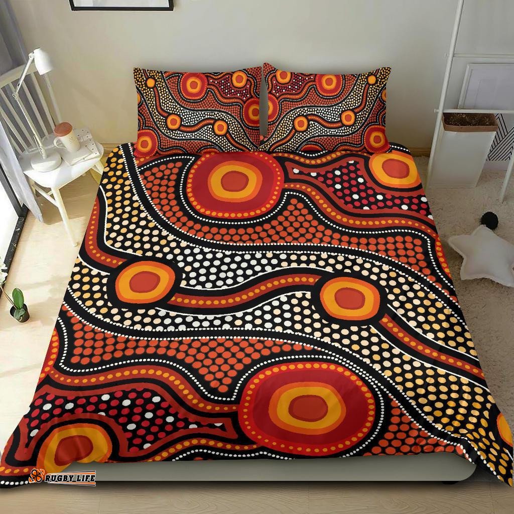 Aboriginal Bedding Set Landscape Circle Dot Painting Art