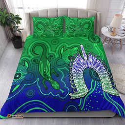 Torres Strait Islands Bedding Set Aboriginal Art Lizard Symbol Peace