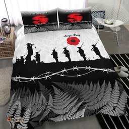 New Zealand ANZAC Day Silhouette Soldier Bedding Set