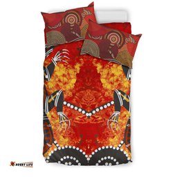 Aboriginal Bedding Set Crocodile, Kangaroo Dot Painting Art
