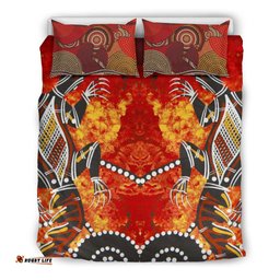 Aboriginal Bedding Set Crocodile, Kangaroo Dot Painting Art