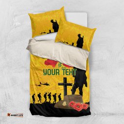 Australia Socceroos Soccer ANZAC Custom Bedding Set Gallipoli Soldier With Camouflage Art