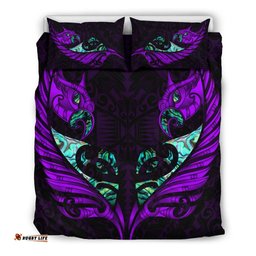 New Zealand Bedding Set Manaia Paua Fern Wing Violet