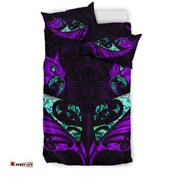 New Zealand Bedding Set Manaia Paua Fern Wing Violet