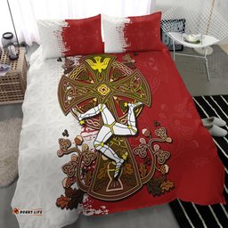 Isle of Man Celtic Bedding Set Isle of Man Three Legs Symbol With Celtic Cross