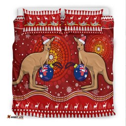 Australia Christmas Bedding Set Aboriginal Kangaroo