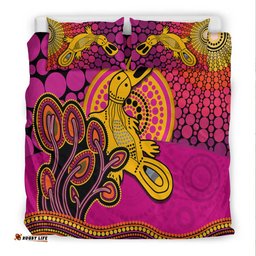 Aboriginal Platypus Bedding Set Tree On The Hill Sunshine Ver.02