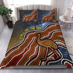 Emu In The Sky Australia Aboriginal Bedding Set LT2