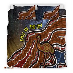 Emu In The Sky Australia Aboriginal Bedding Set LT2