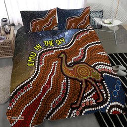 Emu In The Sky Australia Aboriginal Bedding Set LT2