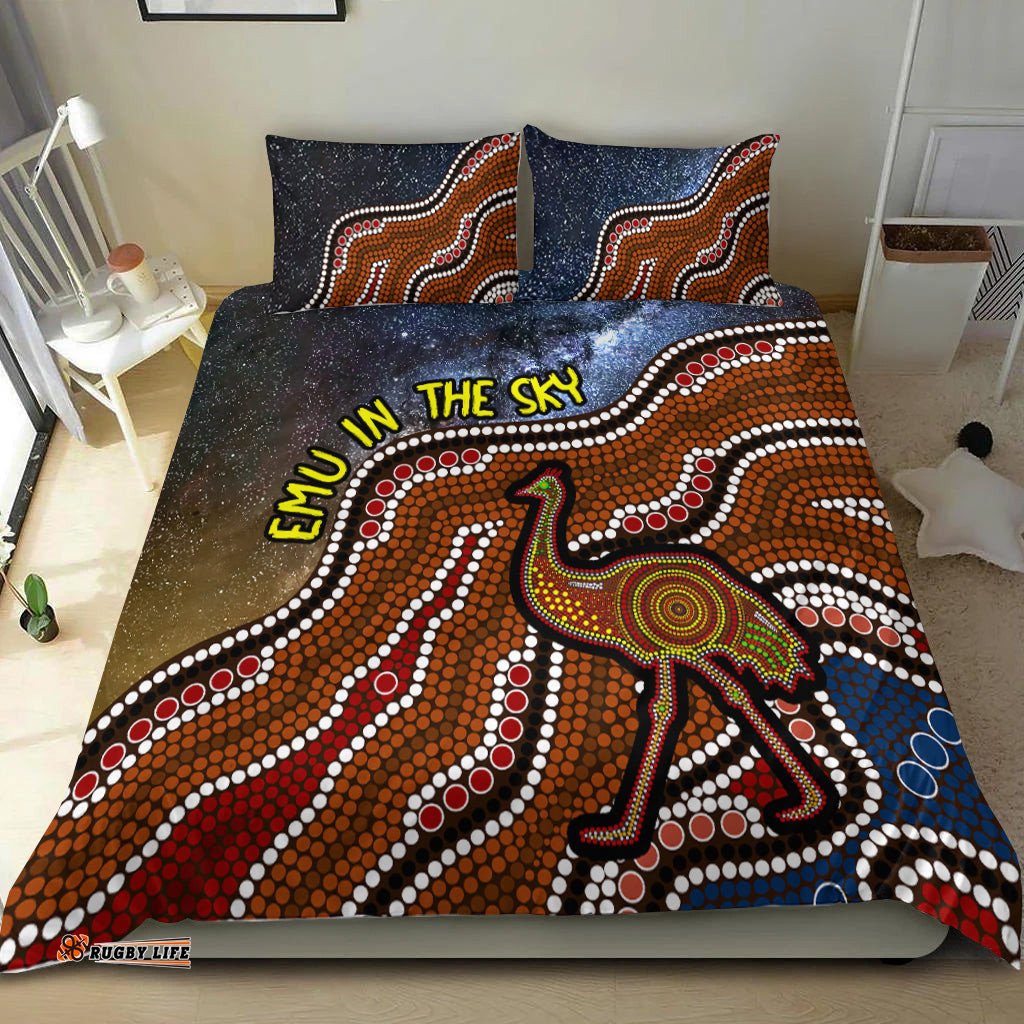 Emu In The Sky Australia Aboriginal Bedding Set LT2