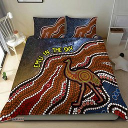 Emu In The Sky Australia Aboriginal Bedding Set LT2