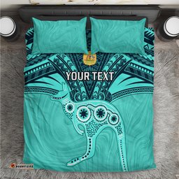 Custom Australia Matildas Bedding Set Polynesian Mix Turquoise Marble