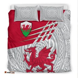 Wales Bedding Set Welsh Cymru With Celtic Patterns