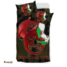 Welsh Bedding Set Welsh Myth Dragon Red and Wales Flag Daffodil
