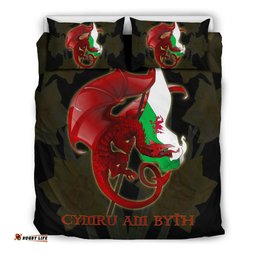 Welsh Bedding Set Welsh Myth Dragon Red and Wales Flag Daffodil