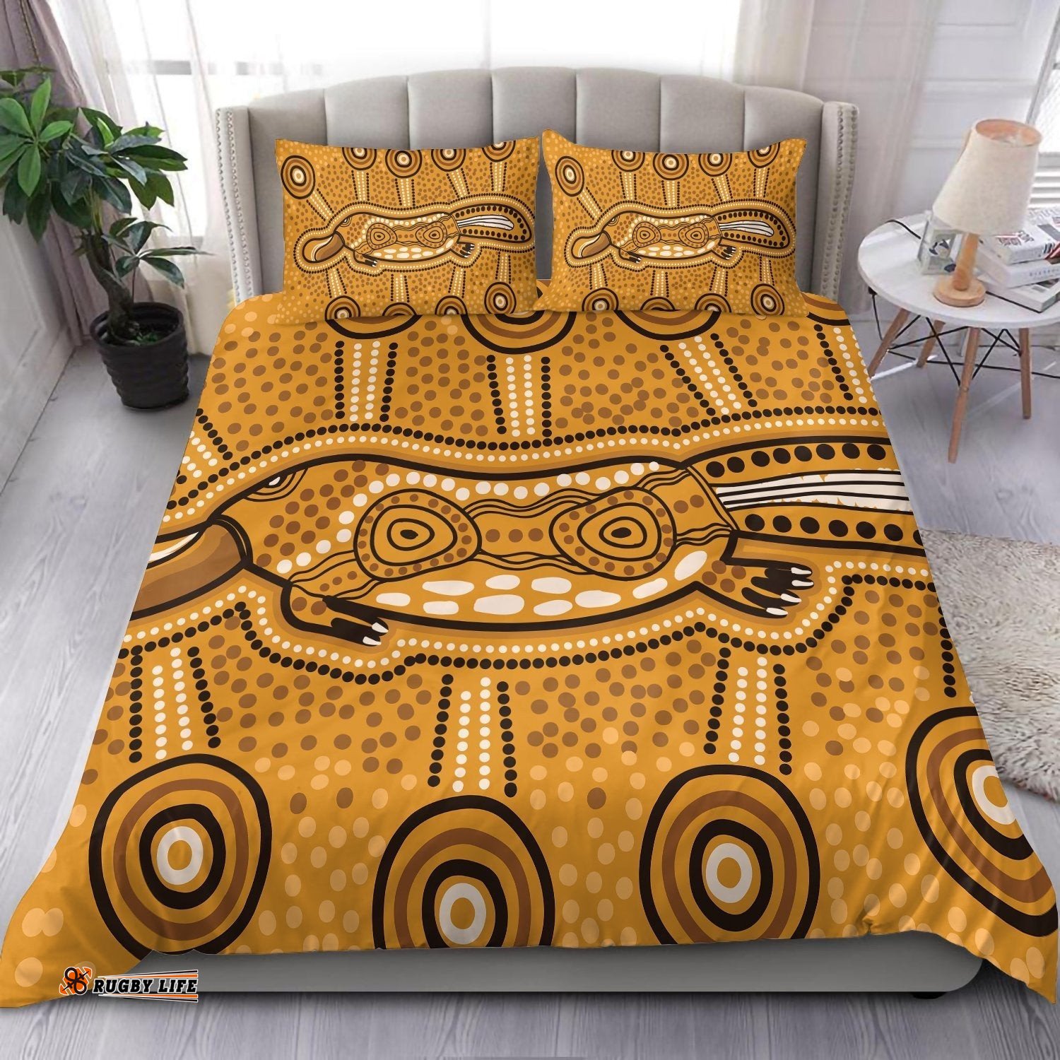 Australia Aboriginal Bedding Set Indigenous Platypus Ver 05