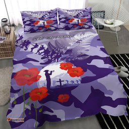 Custom New Zealand ANZAC Fern And Camouflage Bedding Set